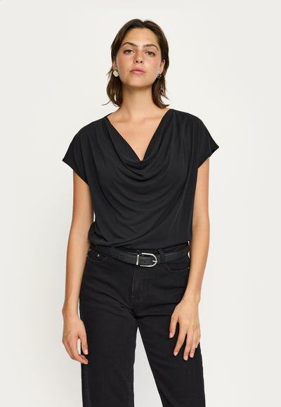 Soft Rebels SRElla Draped Top Tops & t-shirts 001 Black