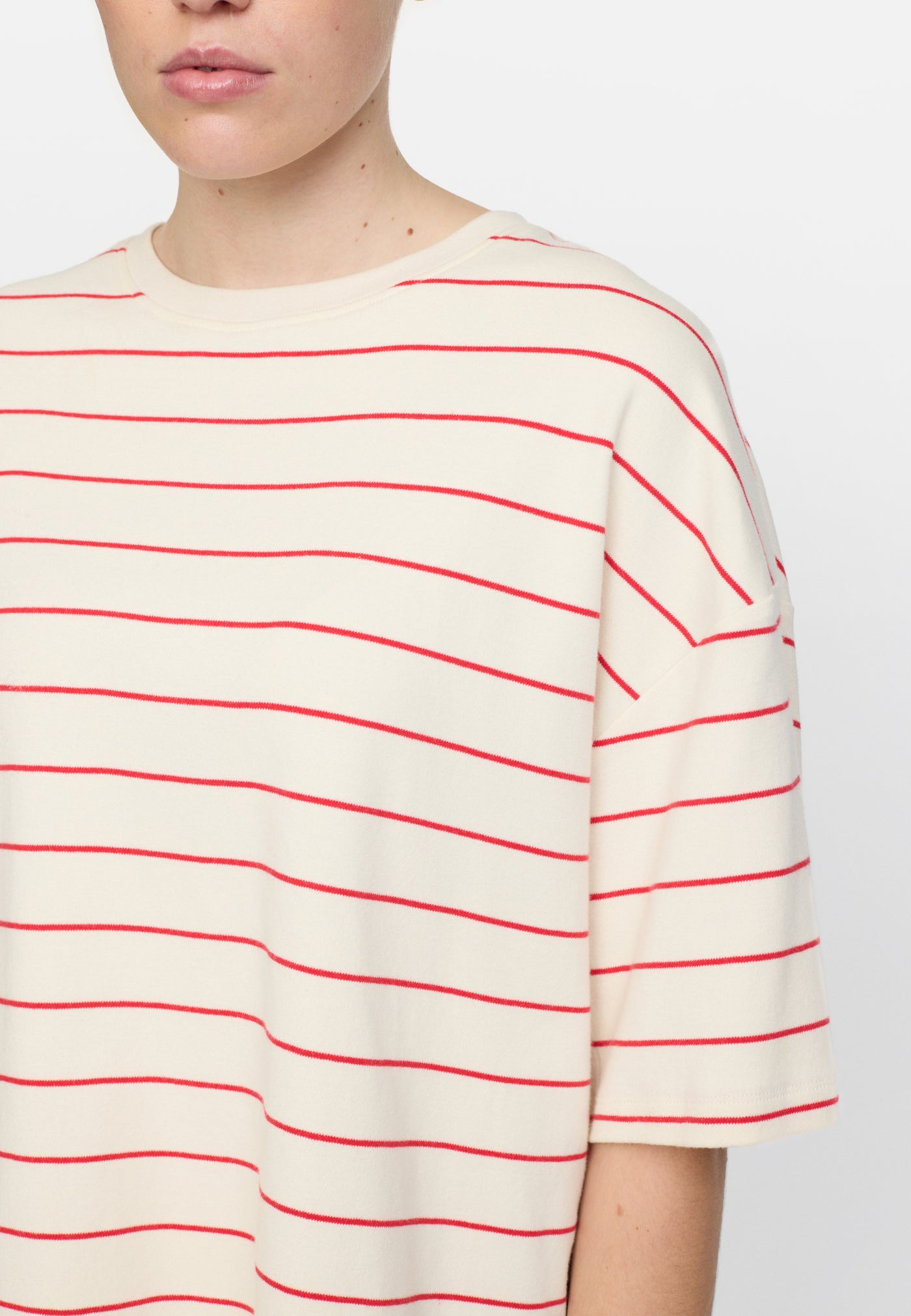 Soft Rebels SRElora Hella T-shirt GOTS Tops & t-shirts 272 Arctic Wolf / Racing Red stripes