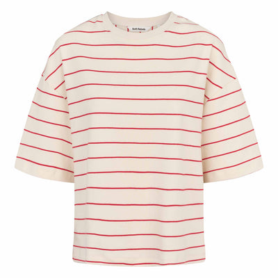 Soft Rebels SRElora Hella T-shirt GOTS Tops & t-shirts 272 Arctic Wolf / Racing Red stripes