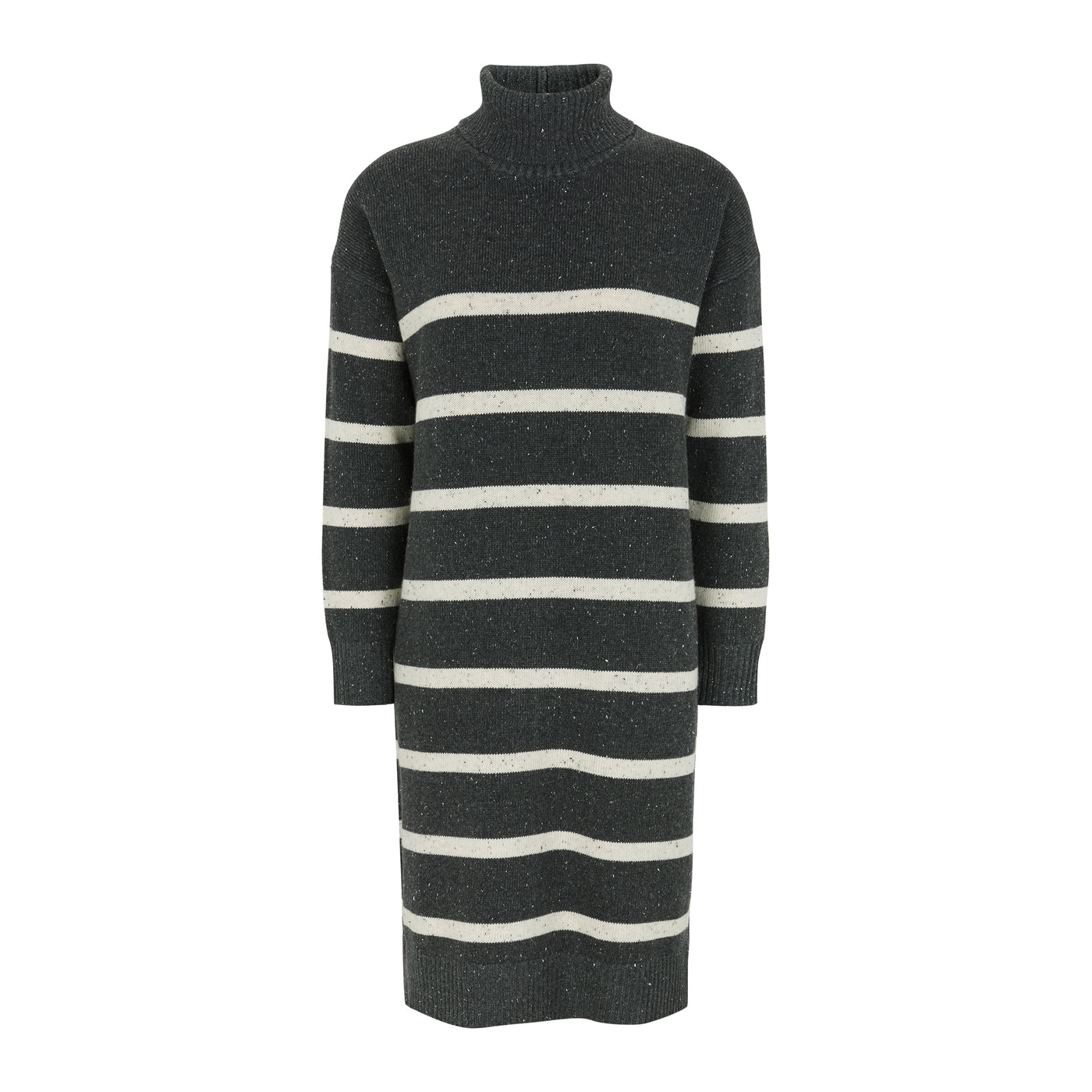 Soft Rebels SREmerald Rollneck Dress Knit Knitwear 137 Dark grey melange