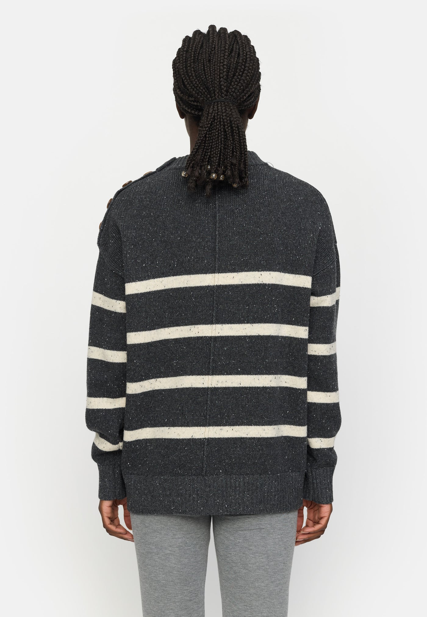 Soft Rebels SREmerald stripe Knit Knitwear 137 Dark grey melange