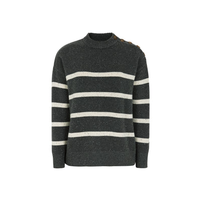 Soft Rebels SREmerald stripe Knit Knitwear 137 Dark grey melange