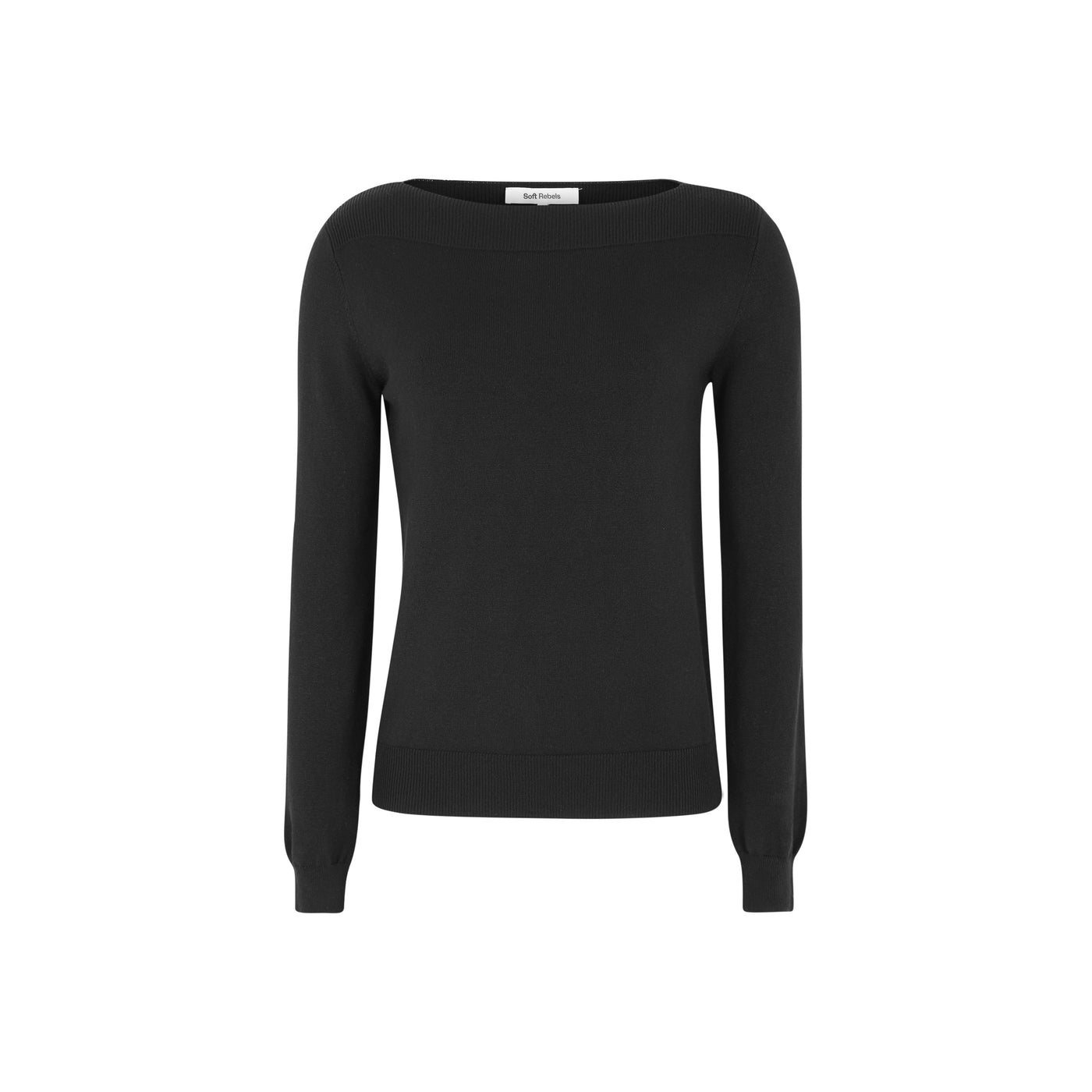 Soft Rebels SREpira Boatneck Knit Knitwear 001 Black