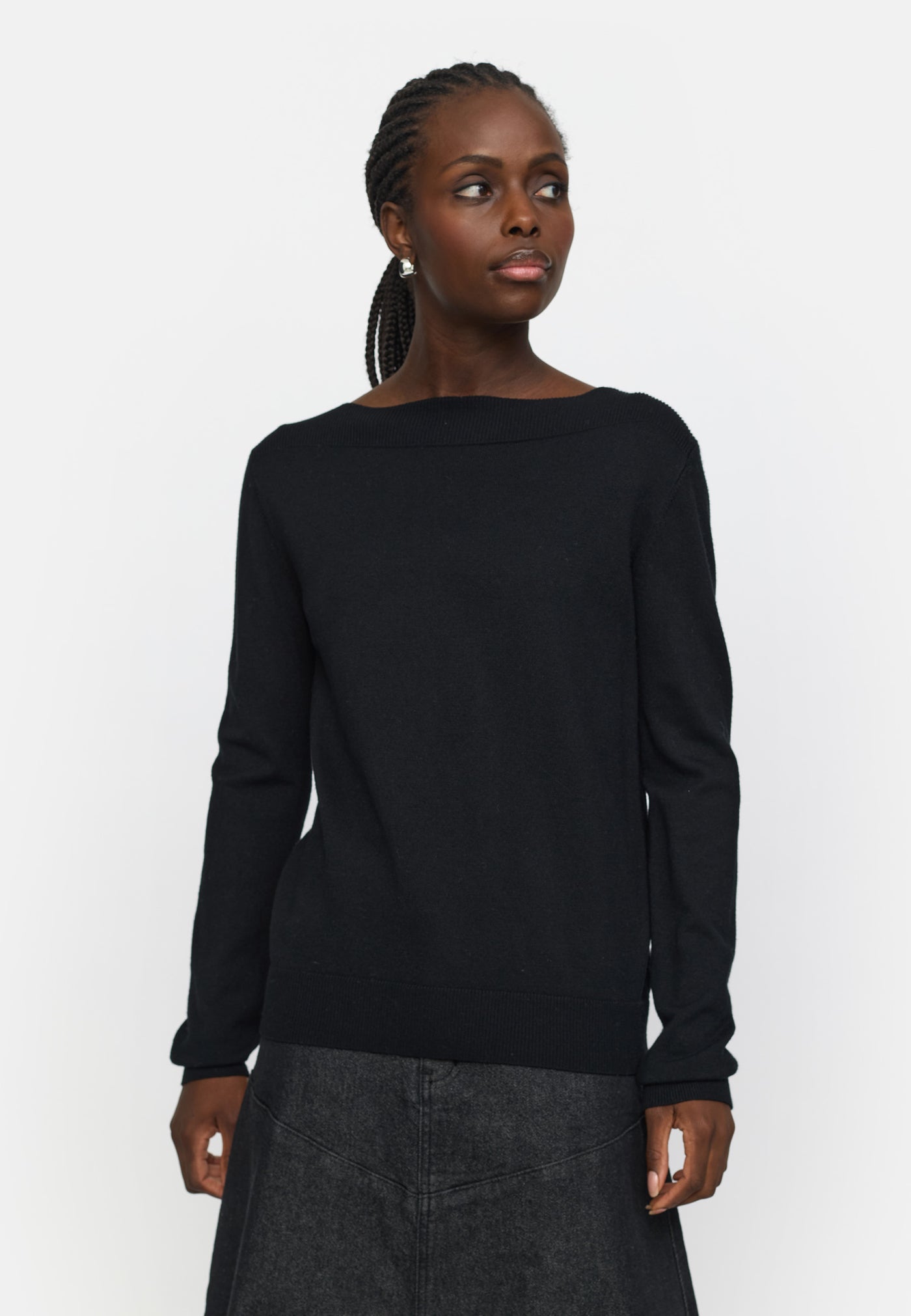 Soft Rebels SREpira Boatneck Knit Knitwear 001 Black