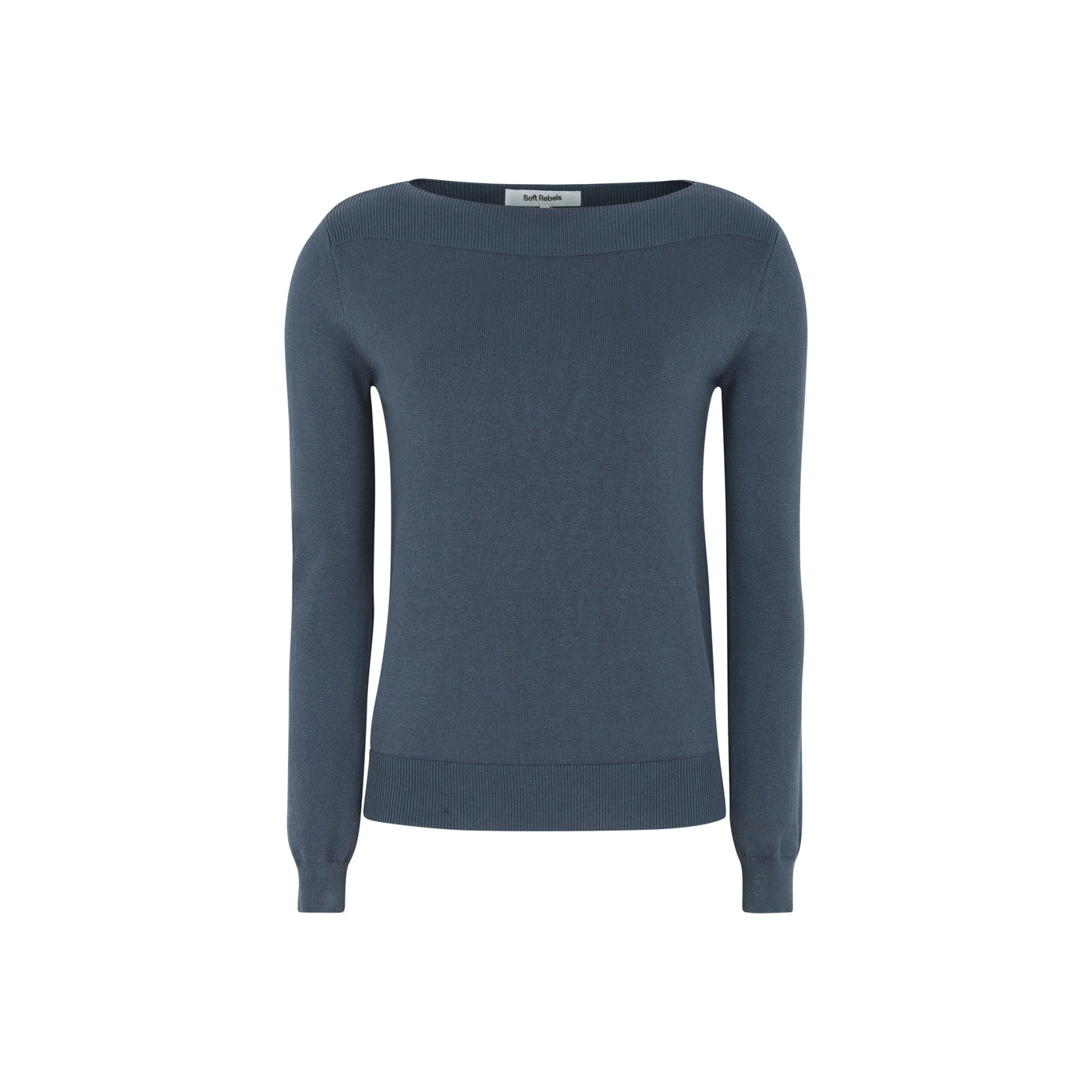 Soft Rebels SREpira Boatneck Knit Knitwear 271 Ombre Blue