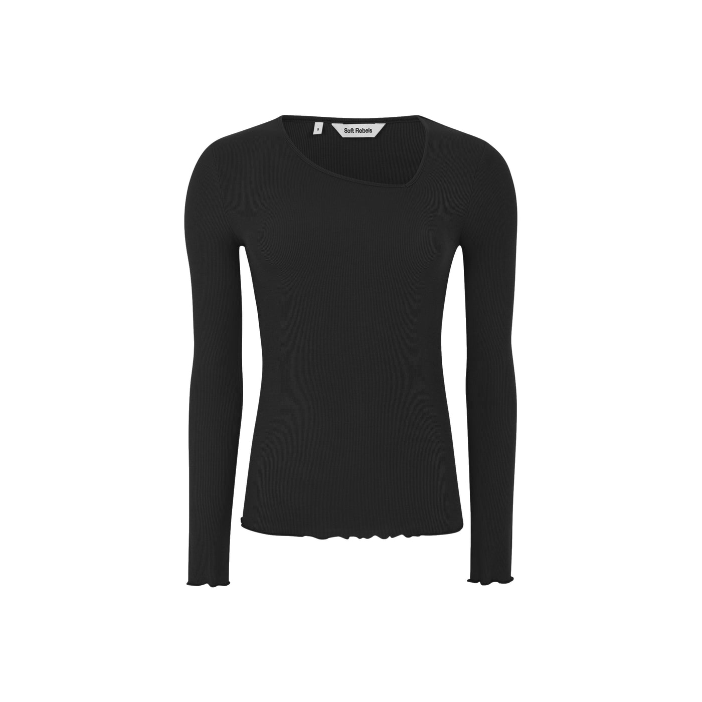 Soft Rebels  SRFenja Asymmetrical Top Tops & t-shirts 001 Black