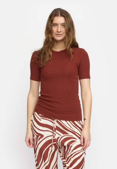 Soft Rebels SRFenja SS Top Tops & t-shirts 870 Brandy Brown