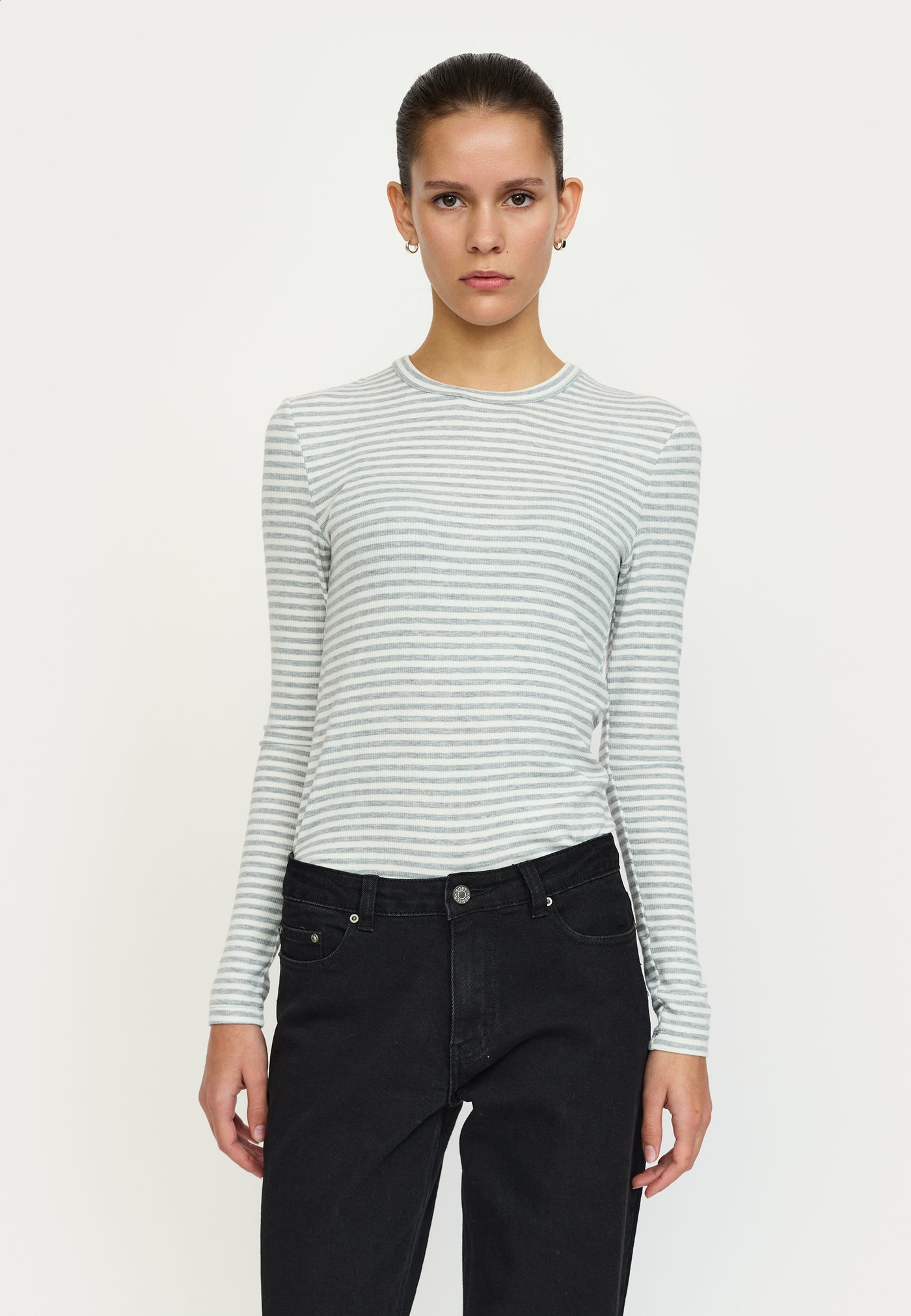 Soft Rebels SRFenja Stripe O-neck Top Tops & t-shirts 003 Light Grey Melange