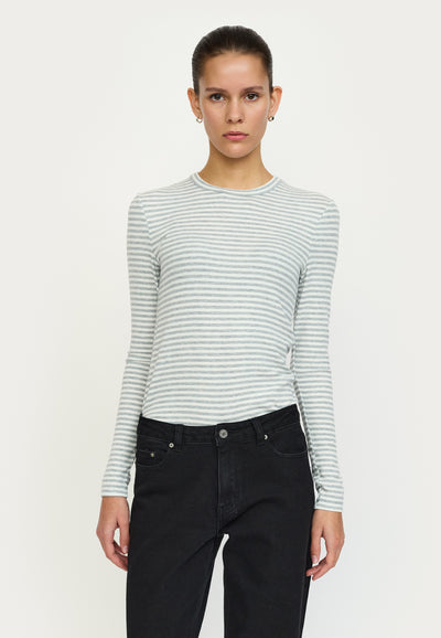 Soft Rebels SRFenja Stripe O-neck Top Tops & t-shirts 003 Light Grey Melange