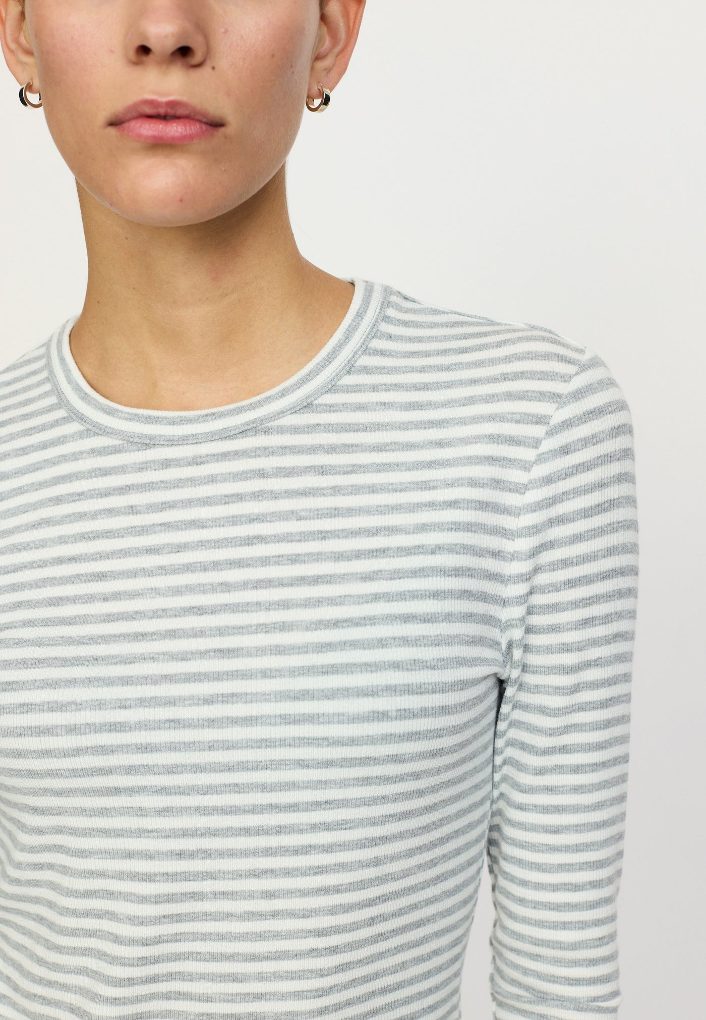 Soft Rebels SRFenja Stripe O-neck Top Tops & t-shirts 003 Light Grey Melange