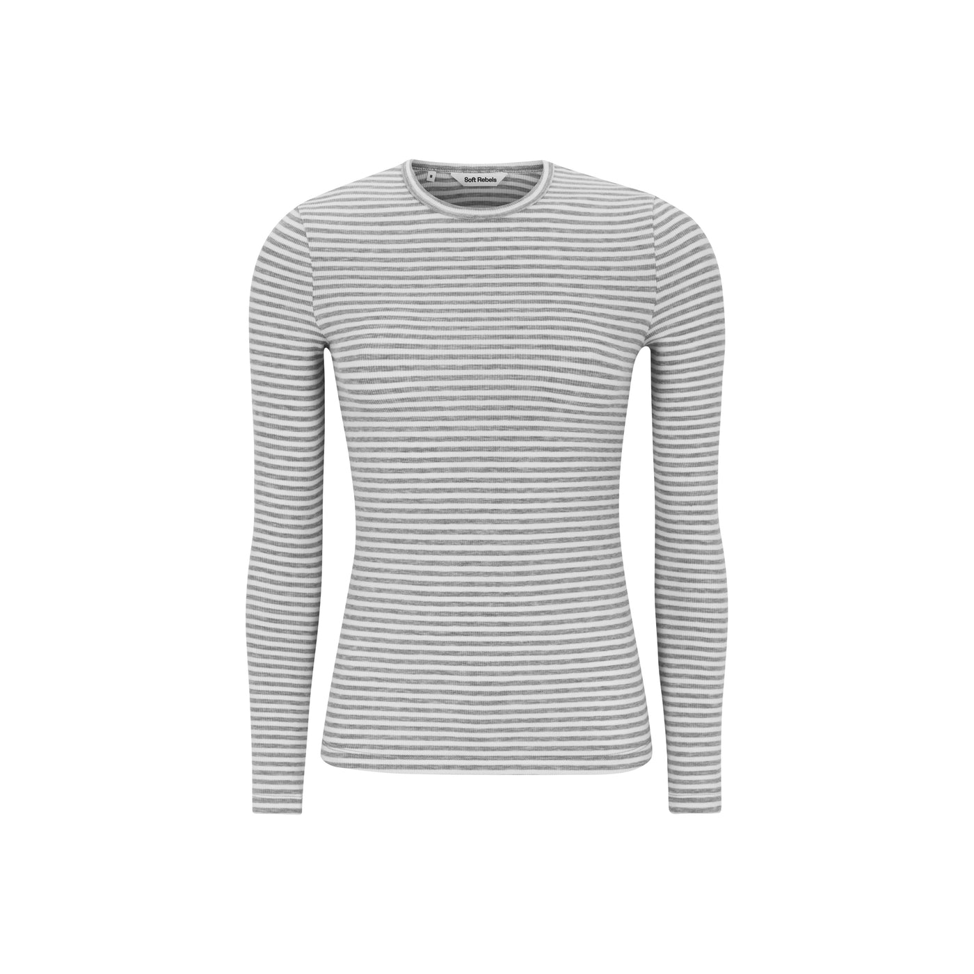 Soft Rebels SRFenja Stripe O-neck Top Tops & t-shirts 003 Light Grey Melange