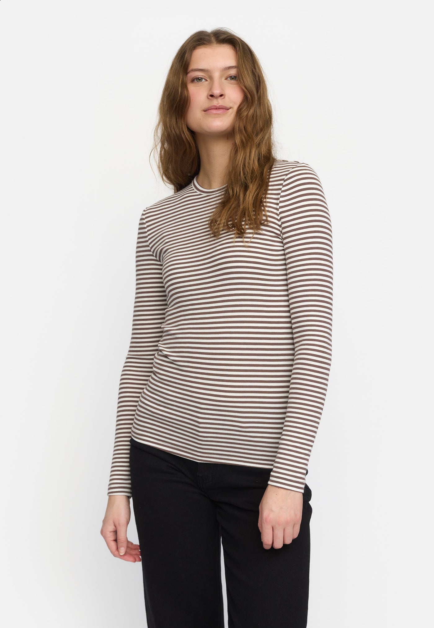 Soft Rebels SRFenja Stripe O-neck Top Tops & t-shirts 153 Coffee quartz