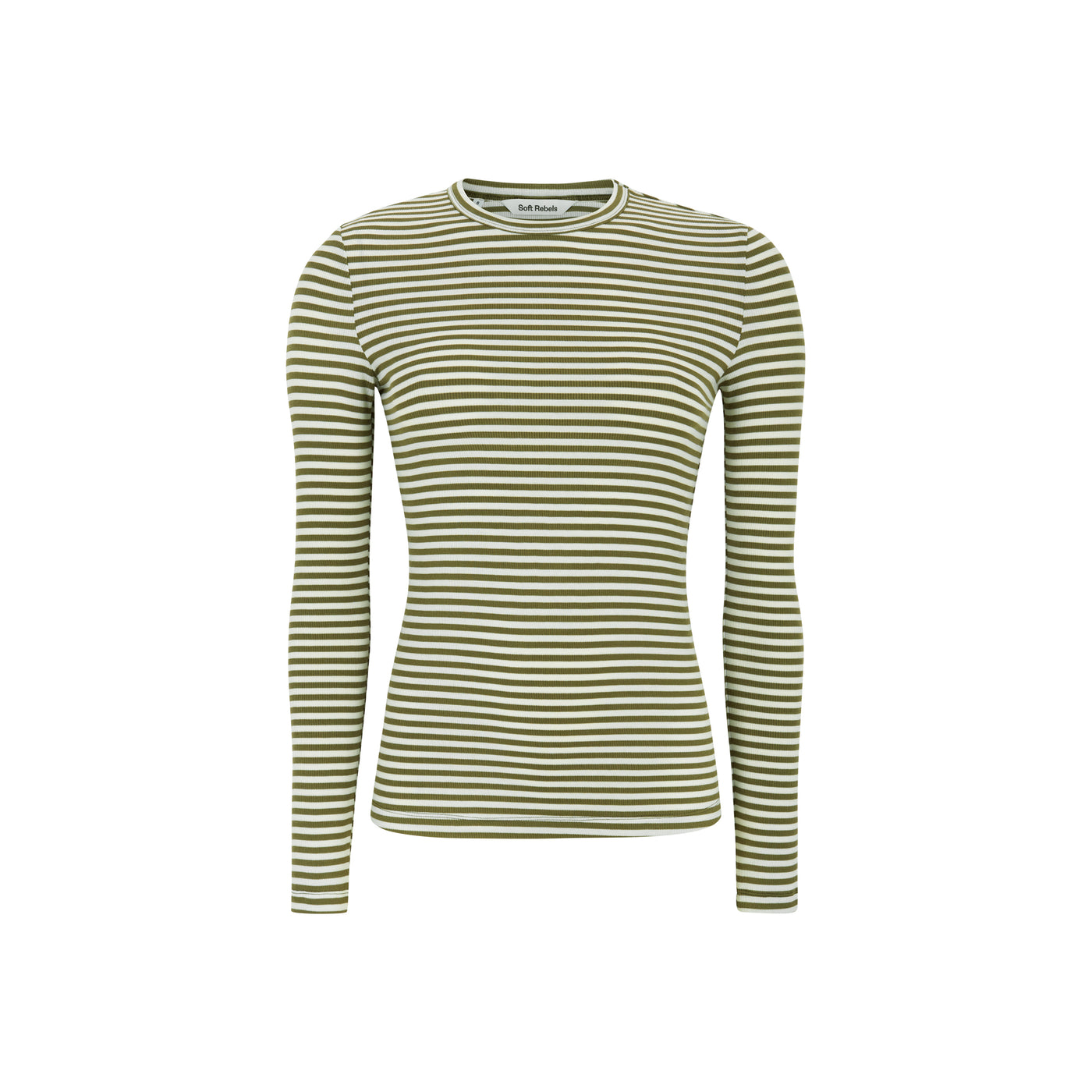 Soft Rebels SRFenja Stripe O-neck Top Shirts & Blouse 571 Martini Olive