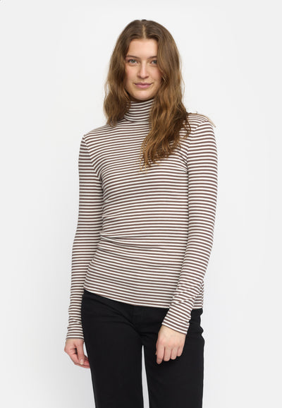 Soft Rebels SRFenja Stripe Rollneck Top Tops & t-shirts 153 Coffee quartz