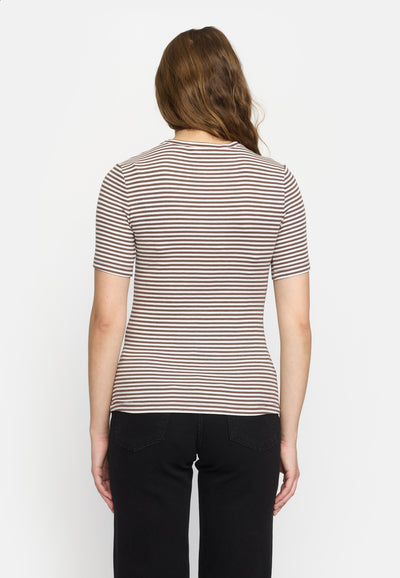 Soft Rebels SRFenja Stripe SS Top Tops & t-shirts 153 Coffee quartz