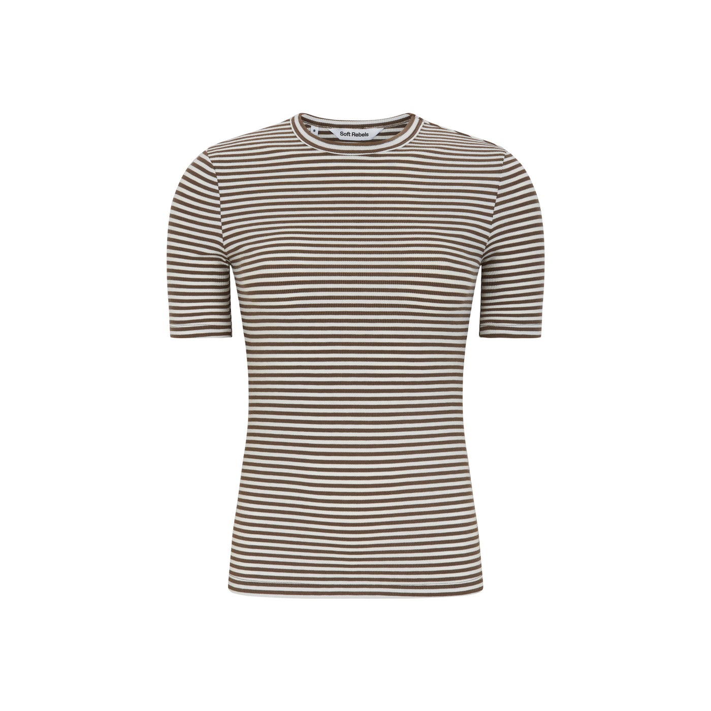 Soft Rebels SRFenja Stripe SS Top Tops & t-shirts 153 Coffee quartz