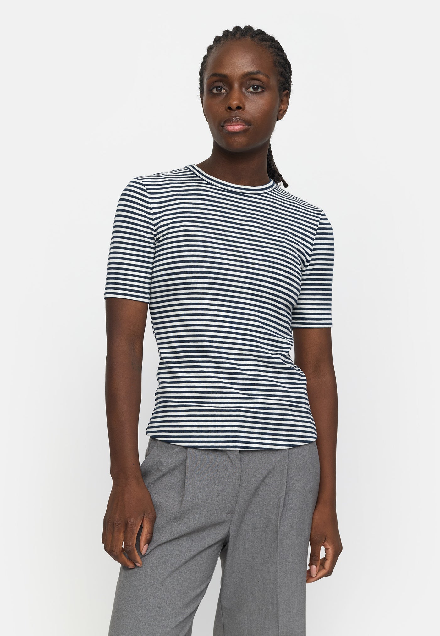 Soft Rebels SRFenja Stripe SS Top Tops & t-shirts 235 Total Eclipse