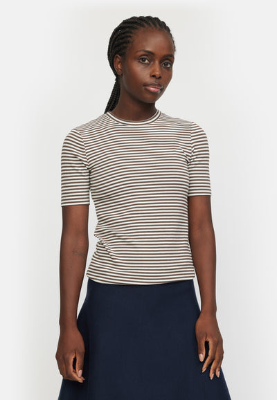 Soft Rebels SRFenja Stripe SS Top Tops & t-shirts 259 Morel