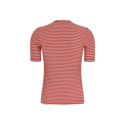 Soft Rebels SRFenja Stripe SS Top Tops & t-shirts 272 Arctic Wolf / Racing Red stripes