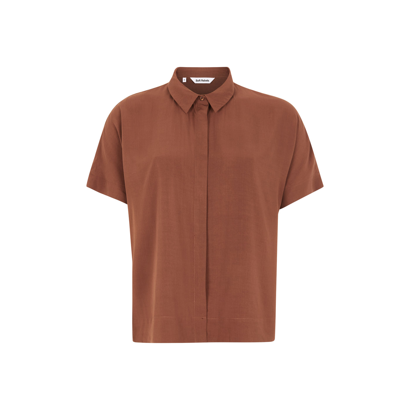 Soft Rebels SRFreedom SS Shirt Shirts & Blouse 870 Brandy Brown