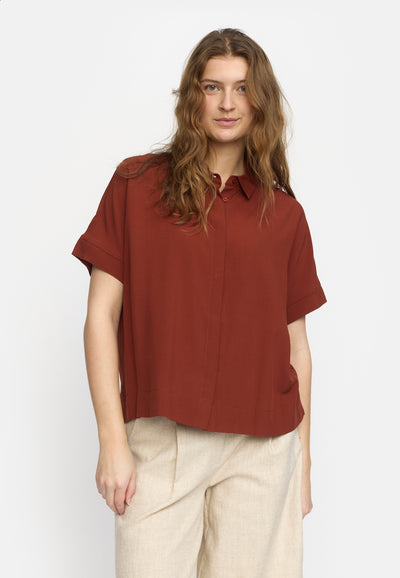 Soft Rebels SRFreedom SS Shirt Shirts & Blouse 870 Brandy Brown