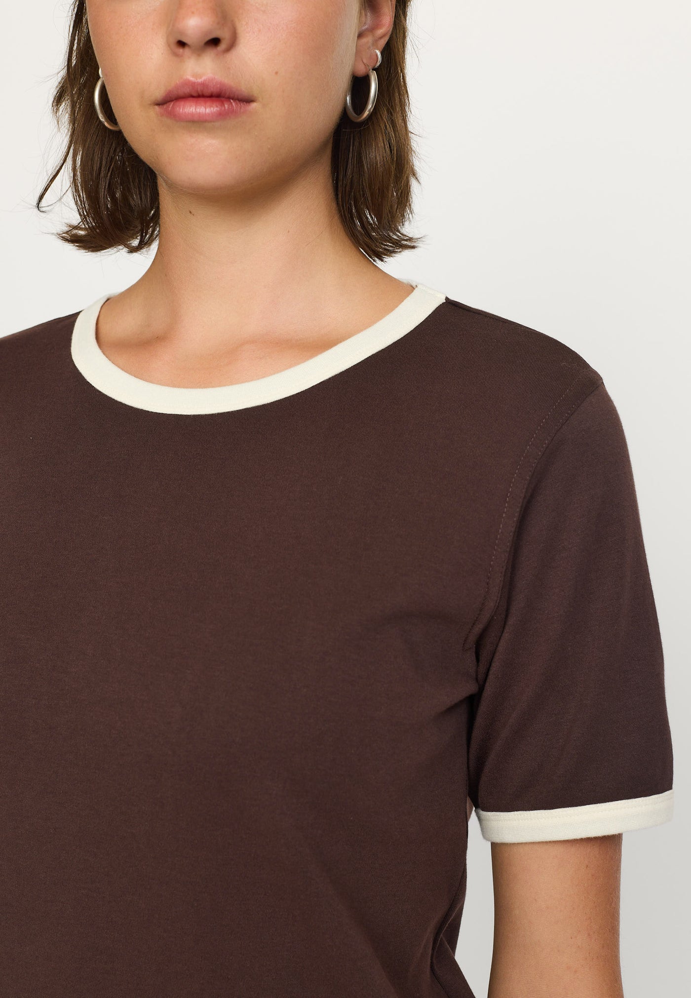 Soft Rebels SRHella Contrasted O-neck Top GOTS Tops & t-shirts 664 Coffee Bean