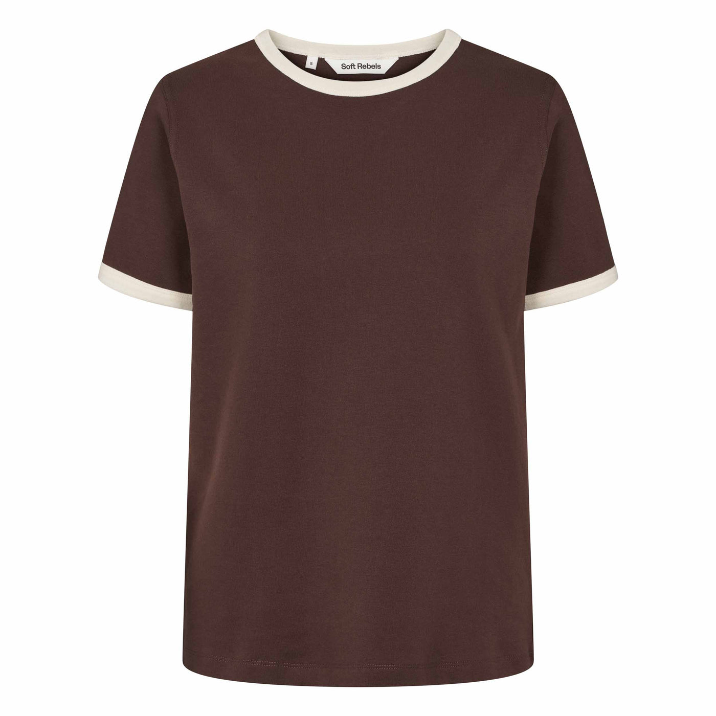 Soft Rebels SRHella Contrasted O-neck Top GOTS Tops & t-shirts 664 Coffee Bean