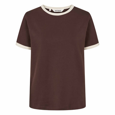 Soft Rebels SRHella Contrasted O-neck Top GOTS Tops & t-shirts 664 Coffee Bean