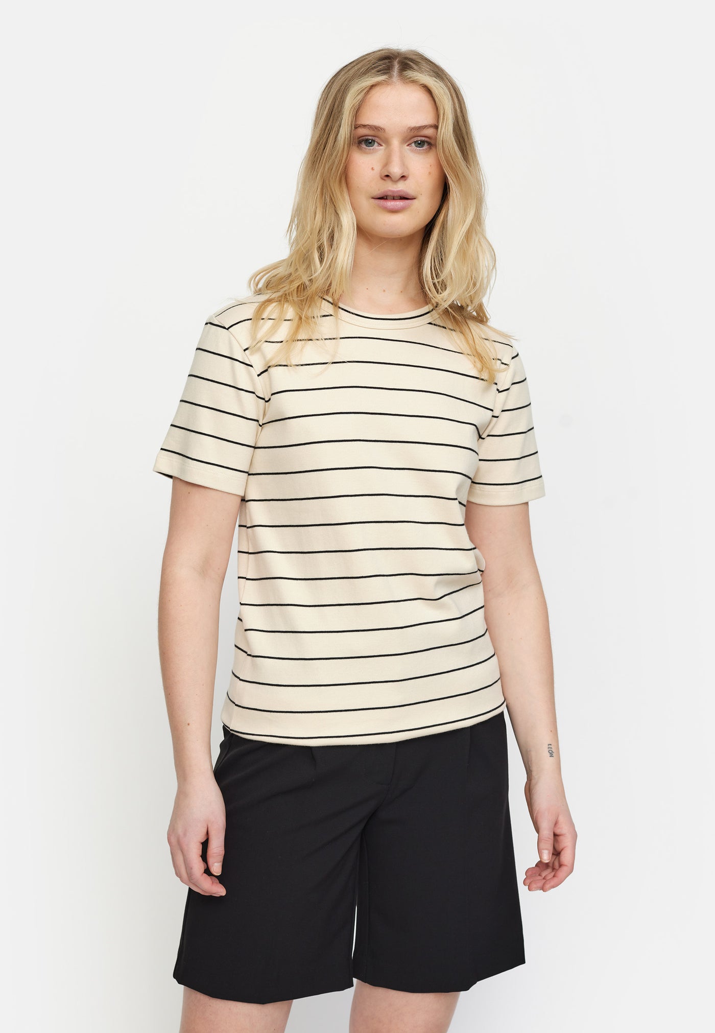 Soft Rebels   SRHella Striped T-shirt GOTS Tops & t-shirts 044 Whitecap Gray