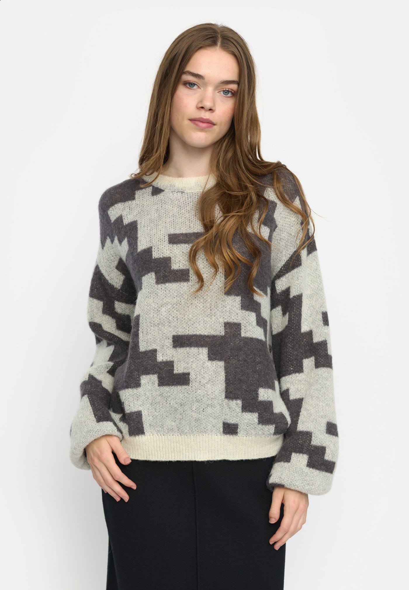 Soft Rebels SRIrisia Allison knit Knitwear 178 Grey Houndtooth