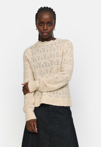 Soft Rebels SRJayden Highneck Knit Knitwear 044 Whitecap Gray Melange