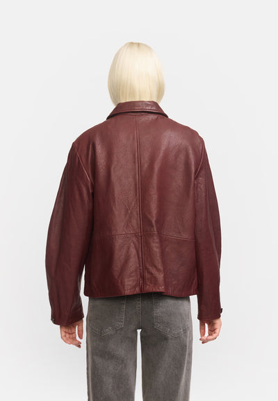 Soft Rebels SRJuno Leather Jacket Jacket 267 Deep Mahogany