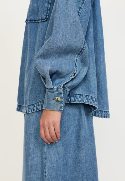 Soft Rebels SRKeira Blouse Shirts & Blouse 030 Dark Blue Denim