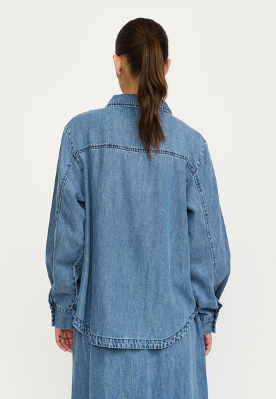 Soft Rebels SRKeira Blouse Shirts & Blouse 030 Dark Blue Denim