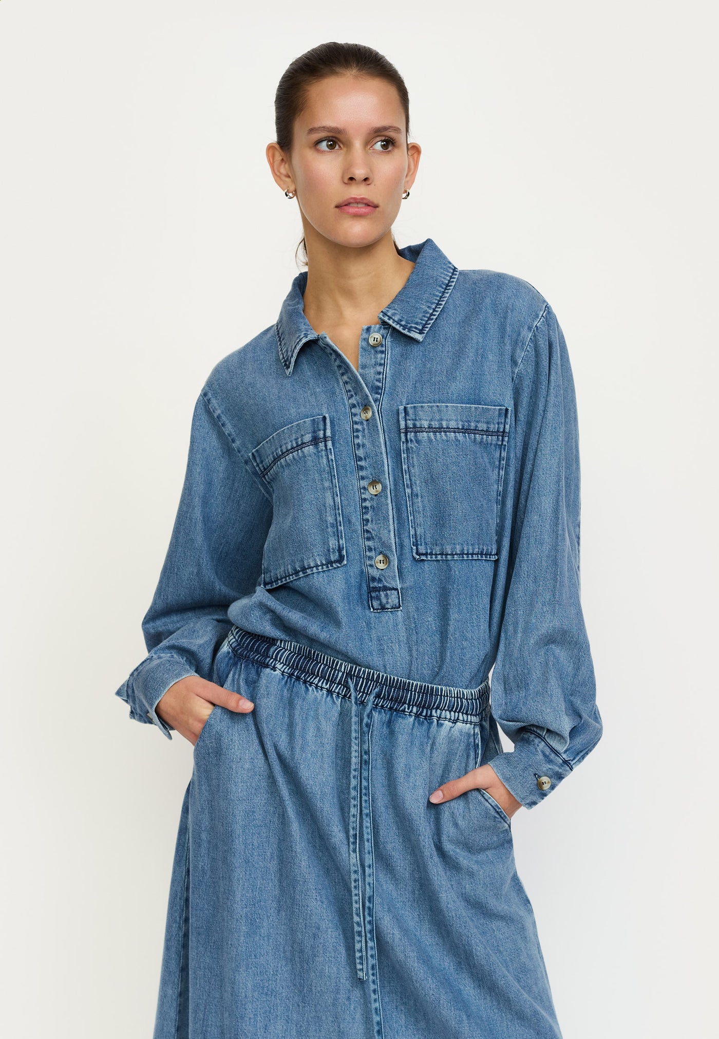 Soft Rebels SRKeira Blouse Shirts & Blouse 030 Dark Blue Denim