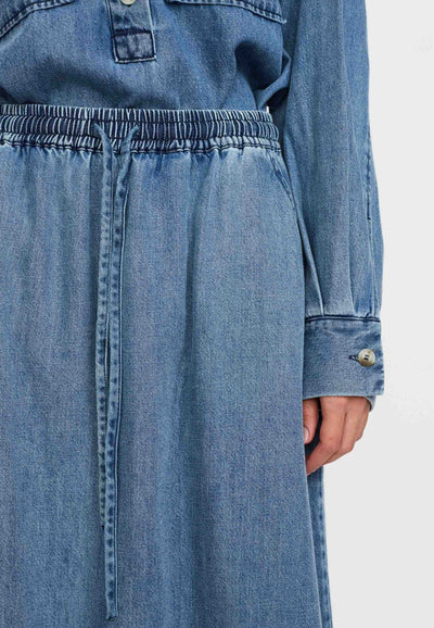 Soft Rebels SRKeira Midi Skirt Skirts & shorts 030 Dark Blue Denim