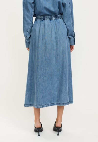 Soft Rebels SRKeira Midi Skirt Skirts & shorts 030 Dark Blue Denim