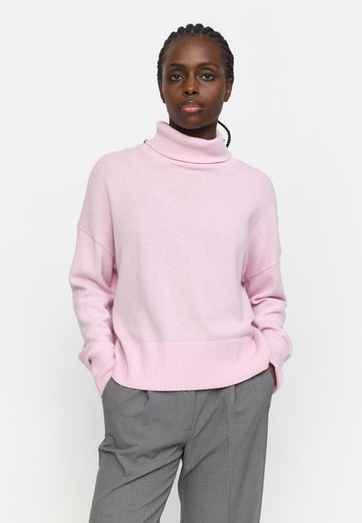 Soft Rebels SRLuni Rollneck Knit Knitwear 261 Roseate Spoonbill Melange