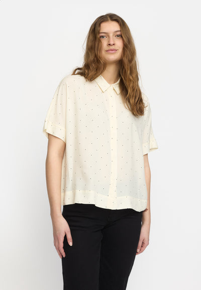 Soft Rebels SRMargot Freedom Dot SS Shirt Shirts & Blouse 657 Arctic Wolf