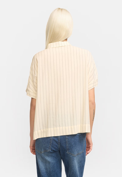 Soft Rebels SRMargot Freedom Striped SS Shirt Shirts & Blouse 301 Striped Black and Arctic Wolf