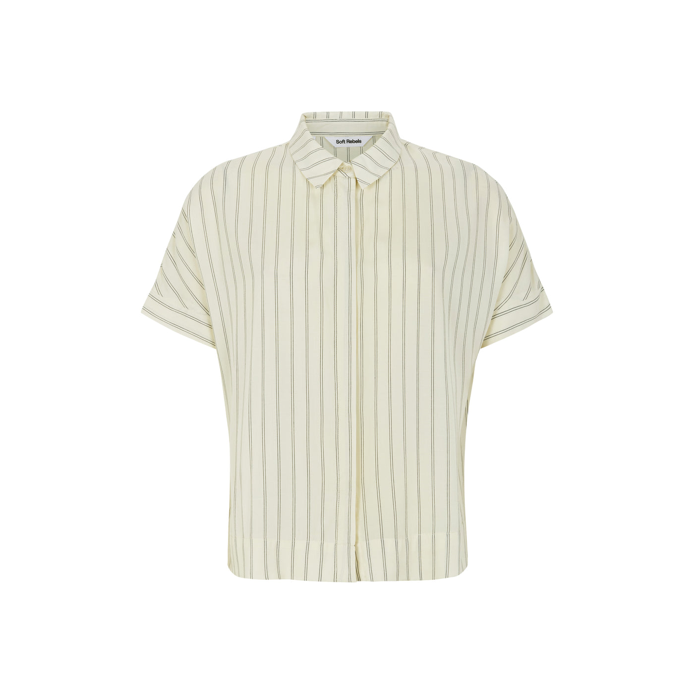 Soft Rebels SRMargot Freedom Striped SS Shirt Shirts & Blouse 301 Striped Black and Arctic Wolf