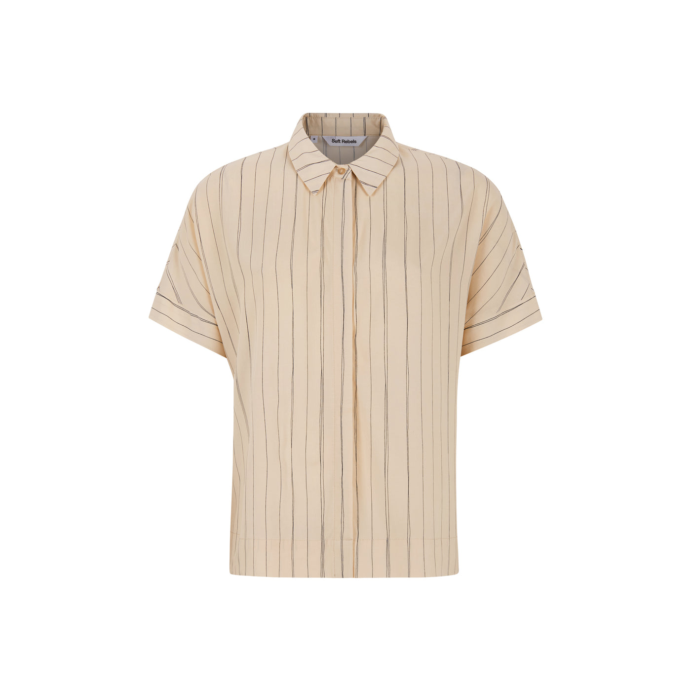 Soft Rebels SRMargot Freedom Striped SS Shirt Shirts & Blouse 777 Hand Drawn Stripe Smoke Gray