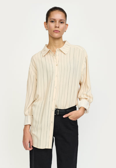 Soft Rebels SRMargot Striped Shirt Shirts & Blouse 777 Hand Drawn Stripe Smoke Gray