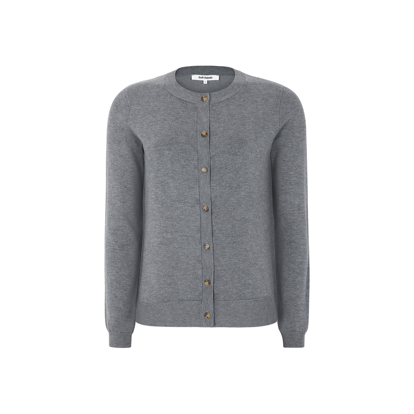 Soft Rebels SRMarla Cardigan Knit Knitwear 053 Medium Grey Melange