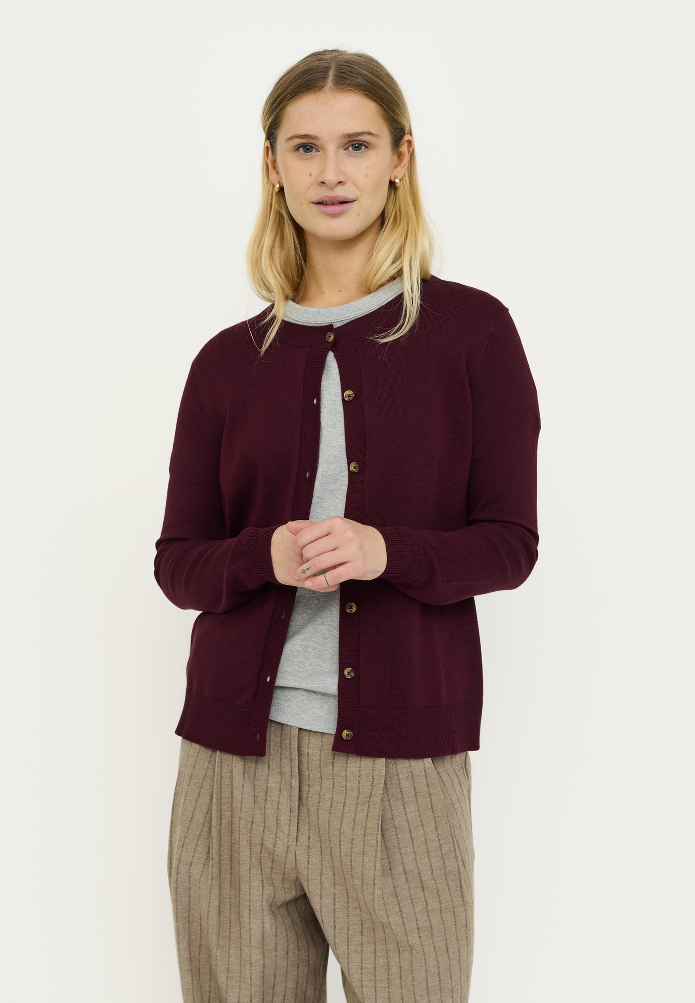 Soft Rebels SRMarla Cardigan Knit Knitwear 365 Vinyard Wine