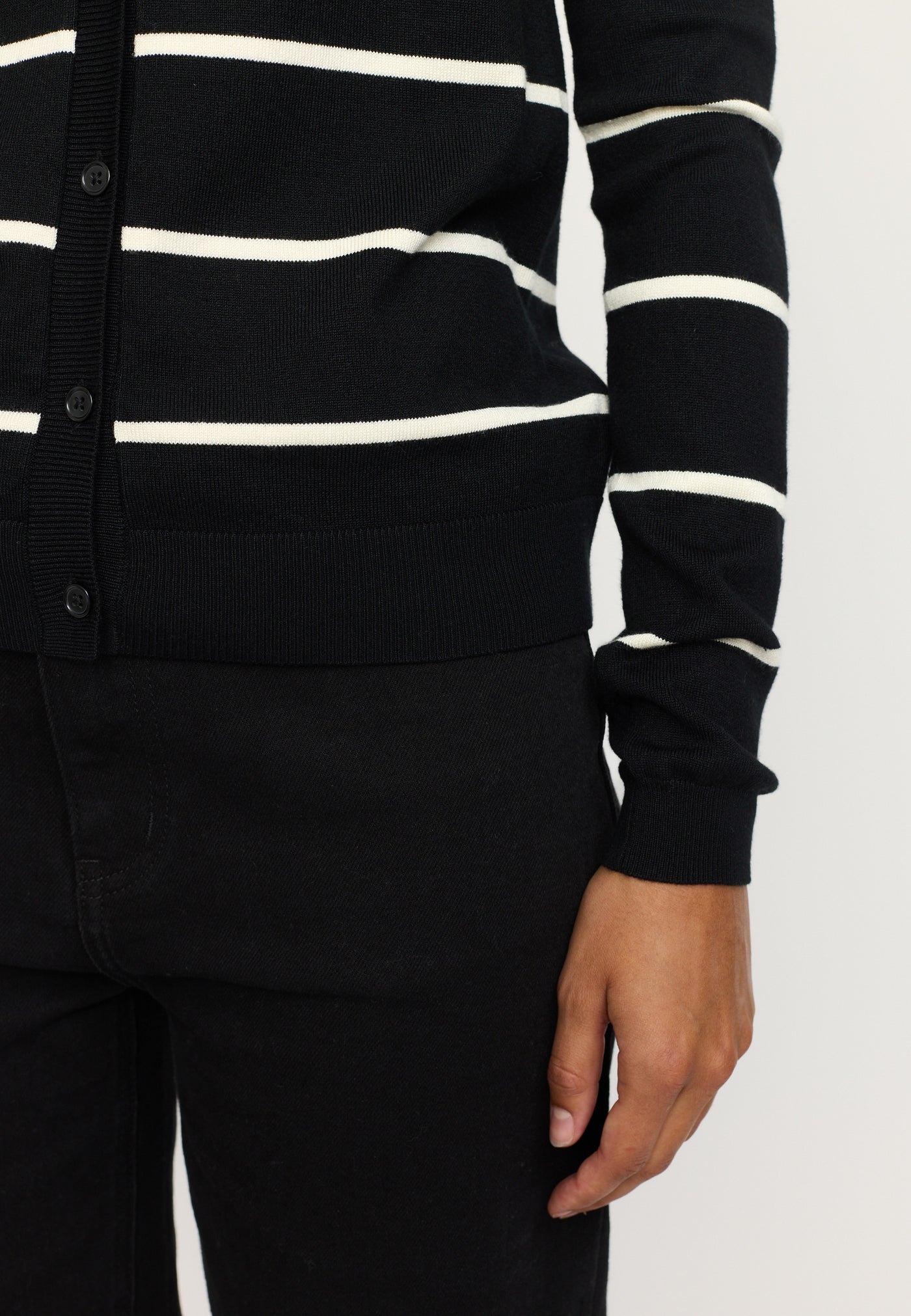 Soft Rebels SRMarla Cardigan Stripe Knit Knitwear 001 Black