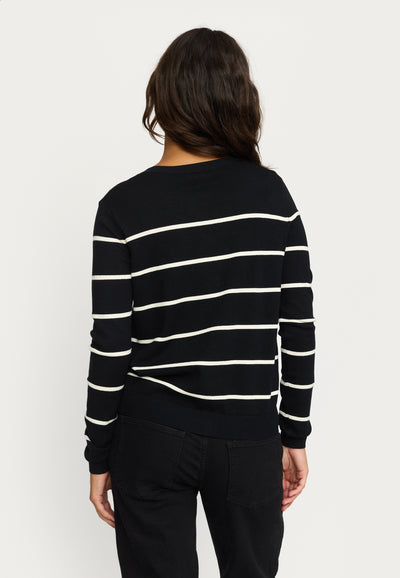 Soft Rebels SRMarla Cardigan Stripe Knit Knitwear 001 Black