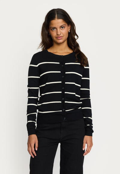 Soft Rebels SRMarla Cardigan Stripe Knit Knitwear 001 Black