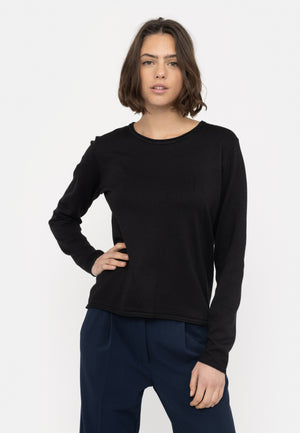 Soft Rebels SRMarla O-neck Knit Roll Edge Knitwear 001 Black