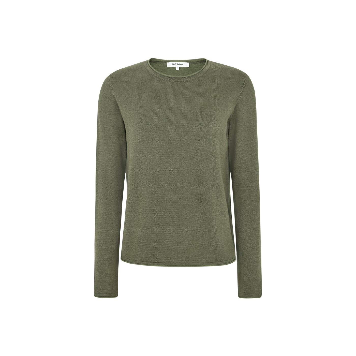 Soft Rebels SRMarla O-neck Knit Roll Edge Knitwear 412 Grape Leaf